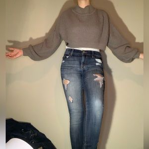 Grey knitted sweater